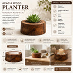Acacia Wood Planter - Bring Natural Warmth Indoors
