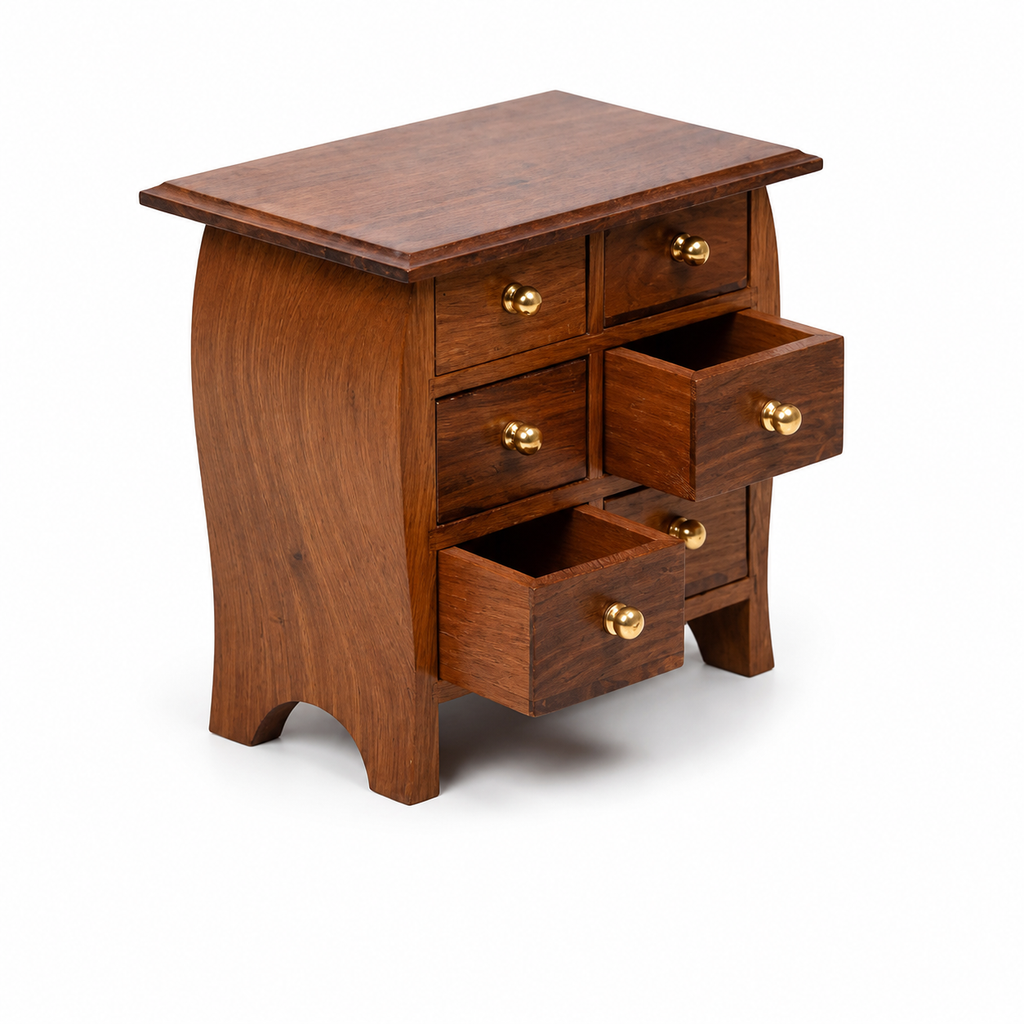 Wooden Mini Drawer Chest - Elegant Desktop Storage