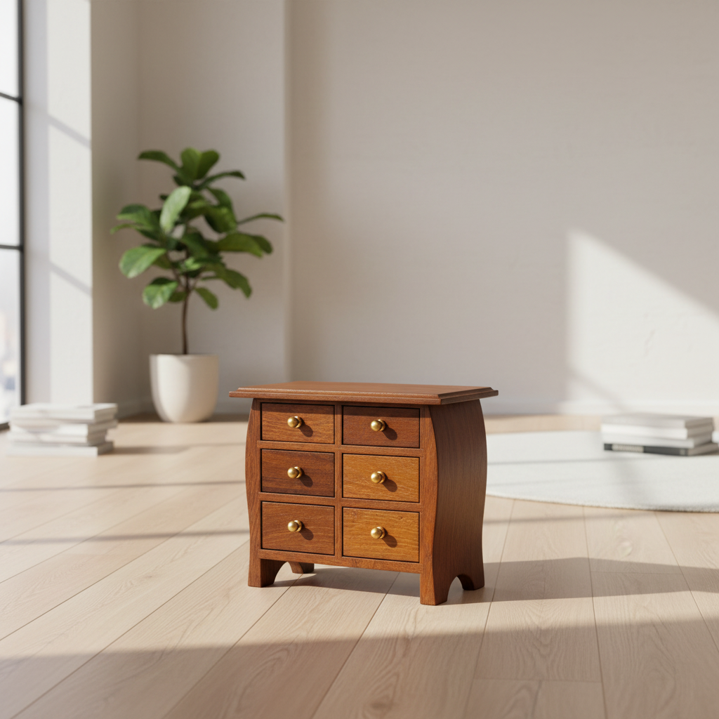 Wooden Mini Drawer Chest - Elegant Desktop Storage
