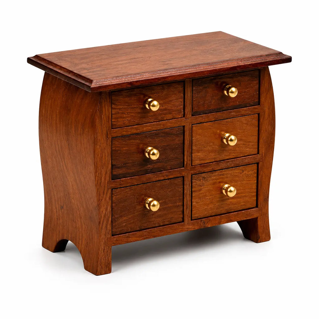 Wooden Mini Drawer Chest - Elegant Desktop Storage